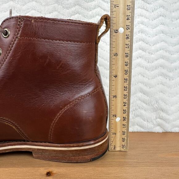 Helm Hollis Mens Boots Cap Toe Brown Leather Sz 9.5 D Mid Combat Hybrid $295 - Picture 13 of 16